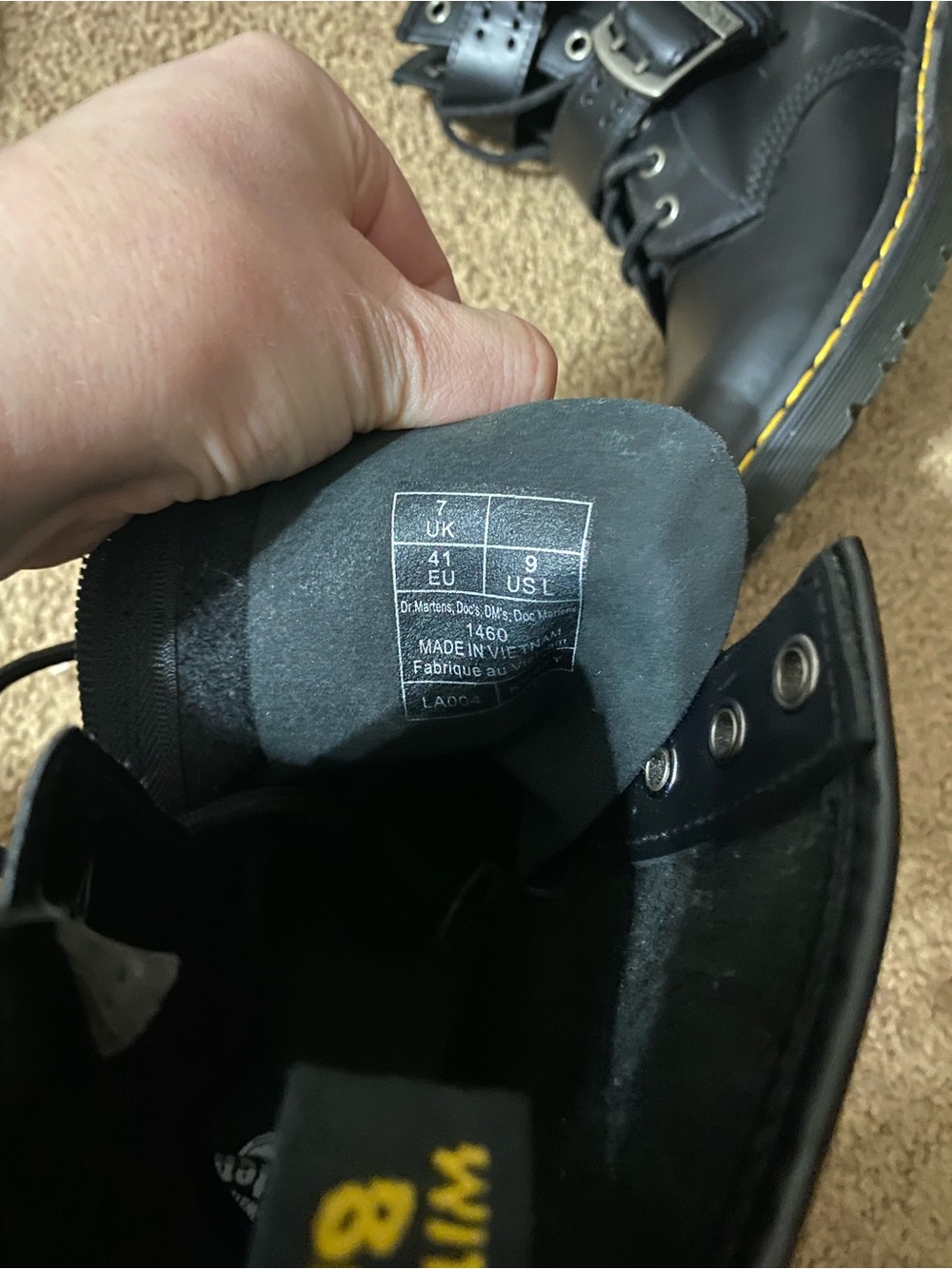 Dr. Martens Black Leather Combat Boots - Picture 7 of 7
